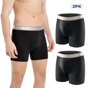 CARER 2pk Incontinence Underwear for Men Washable Reusable Leak-Proof Mens Incontinence Boxer - Medium Absorbency - 1 of 4