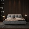 FURNIinspire Beds Luxury Queen Size Bed Frame with Headboard Modern Upholstered Platform Bed, Solid Wood Frame, Grey, 96.5"*70.1"*43.3" - 4 of 4