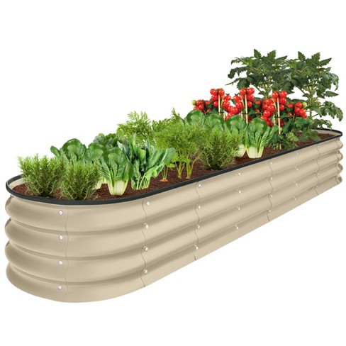 Best Choice Products 8x2x1ft Outdoor Metal Raised Oval Garden Bed 