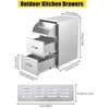 Outdoor Kitchen Drawers, Stainless Steel BBQ Drawer with Divider - Built-in Flush Mount for BBQ Islands - 4 of 4