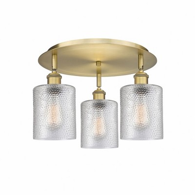 Cobbleskill - 3 Light Flush Mount In Art Deco Style-9.63 Inches Tall and 17.75 Inches Wide