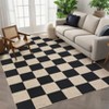 Washable Modern Living Room Rugs, Gingham Check Non Slip Bedroom Carpet, Geometric Checkered Indoor Floor Rugs for Dining Room - 2 of 4