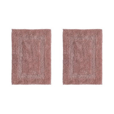 Lux Premium 100% Cotton Tufted Solid Reversible 2 Piece Bath Rug Set – Ultra-Soft, Water-Absorbent, Durable, Machine Washable Bathroom Rug