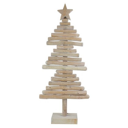 Northlight 25.5 Rustic Wooden Christmas Tree with Star Table Top Decor