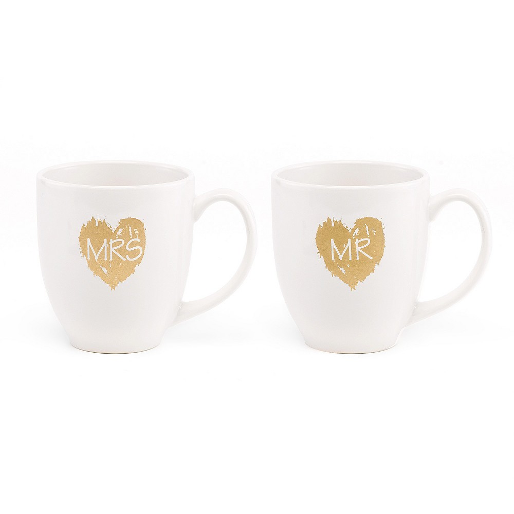 Photos - Glass 2ct Mr.'& 'Mrs.' Mugs Drinkware set
