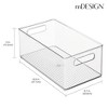 mDesign Large Deep Plastic Kitchen Storage Organizer Bin, Handles, 2 Pack, Clear, USA Made - 4 of 4