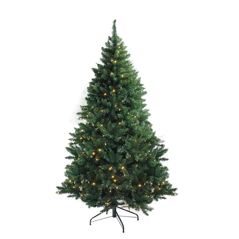 Northlight 6.5' Prelit Christmas Tree Medium Buffalo Fir Artificial - Warm White LED Lights, 1 of 4