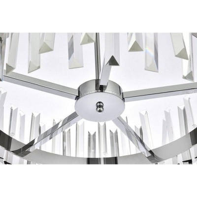 Serephina 25" Chrome Crystal Round Pendant Light