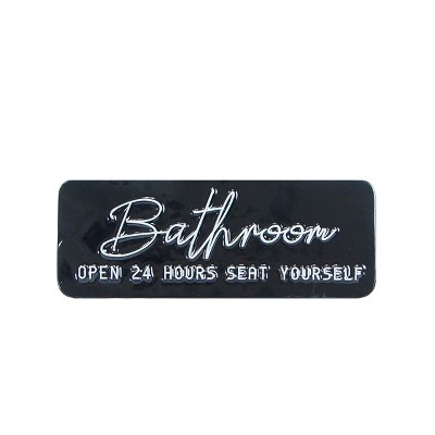 VIP Metal 12 in. Black Bathroom Seat Yourself Sign