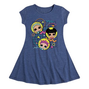 Girls' - LOL Surprise! - Retro Style Fit & Flair Cap Sleeve Dress - 1 of 2