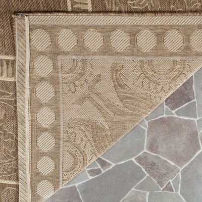 Courtyard Brown and Natural Rectangular Indoor/Outdoor Rug