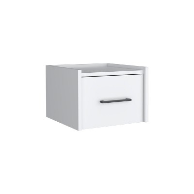 NicBex 13.8 inch Wide Floating Nightstand with 1 Drawer,Side Table with Black Handle,Bedside Table for Bedroom,Living Room