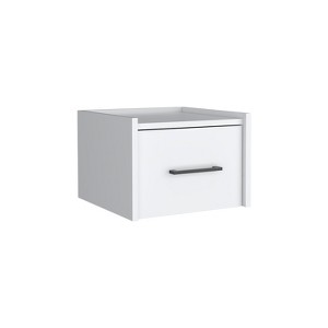 NicBex 13.8 inch Wide Floating Nightstand with 1 Drawer,Side Table with Black Handle,Bedside Table for Bedroom,Living Room - 1 of 4