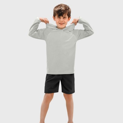 City Threads Swim UPF 50+ Hooded Long Sleeve Rashguard Tee for Boys and Girls - USA-Made
