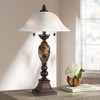 Kathy Ireland Alabaster Traditional Table Lamp 27" Tall Aged Bronze Faux Marble White Alabaster Glass Dome Shade for Bedroom Living Room Bedside Kids - 2 of 4