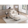 Chenille Accent Chair with Storage Ottoman, Upholstered Armchair Reaging Chair Barrel Chair - ModernLuxe - 2 of 4