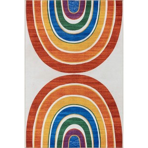 Nuloom Double Rainbow SpinClean Machine Washable Stain-Resistant Area Rug - 1 of 4