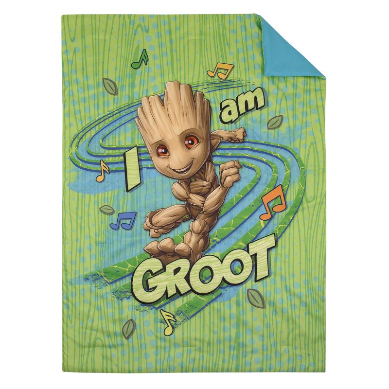 Marvel Guardians of the Galaxy I Am Groot Green and Blue 4 Piece Toddler Bed Set, 2 of 7
