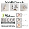 Kumasinova Makeup Vanity Desk with 360° Mirror&Lights,Vanity Table with Storage Stool,Wave Glass Door Dressing Table with Drawers,Antique White - 4 of 4