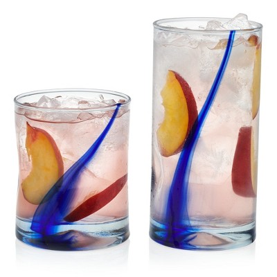 Libbey Blue Ribbon 16-Piece Glass Tumbler and Rocks Set