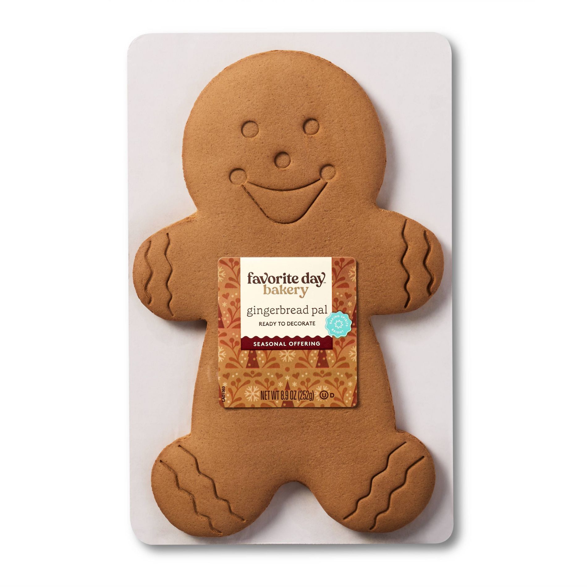 Christmas Giant Gingerbread Pal - 8.9oz - Favorite Day™