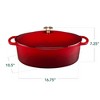 Best Choice Products Oval 7.5 Quart Cast-Iron Dutch Oven, Heavy-Duty w/ Enamel, Side Handles - 2 of 4