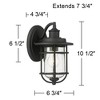 John Timberland Markham Modern Nautical Outdoor Wall Light Fixtures Set of 2 Textured Black 10 1/2" Clear Seedy Glass for Post Exterior Barn Deck Home - 4 of 4