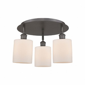 Cobbleskill - 3 Light Flush Mount In Art Deco Style-9.63 Inches Tall and 17.75 Inches Wide - 1 of 1