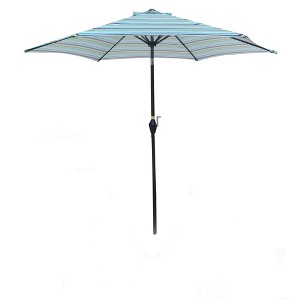 Mirexion 9 ft Outdoor Patio Sunbrella Umbrella Stripe Market Table Umbrella - 1 of 4