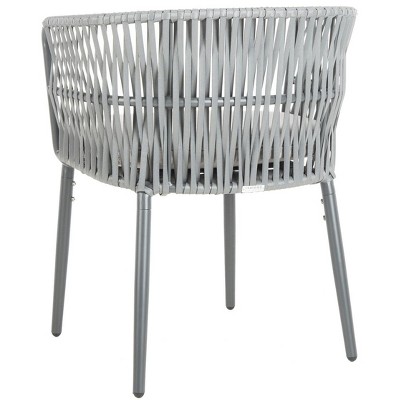 Gray Rope and Aluminum Outdoor Dining Chair with Cushions