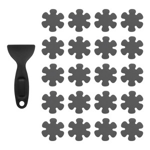Unique Bargains PEVA Self Adhesive Flower-Shape Bathtub Stickers 20 Pcs with Scraper 3.1" - 1 of 4