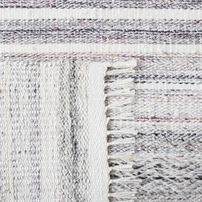 Ivory and Light Gray Handwoven Synthetic Area Rug 8' x 10'