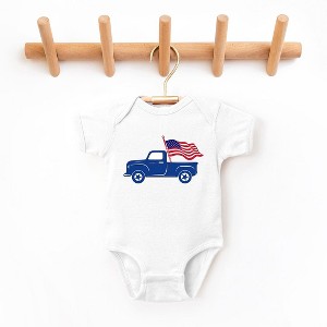 The Juniper Shop Truck With Flag Baby Bodysuit - 1 of 2