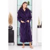 ADR Women's Robe, Plush Fleece Women's Bathrobe with Hood, Long Fluffy Fuzzy Bath Robe Pink Purple Plus Size - 3 of 4