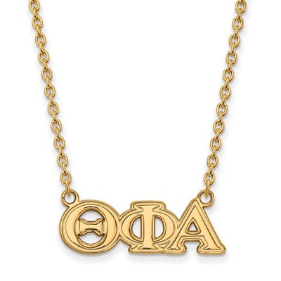 Black Bow Jewelry 14k Yellow Gold Plated Sterling Silver Theta Phi Alpha Greek Life Necklace 18 Inch