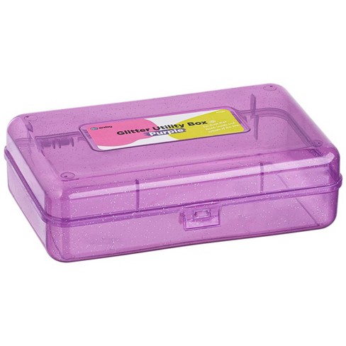 Jam Paper Plastic Sliding Pencil Case Box With Button Snap Purple  2166513300 : Target