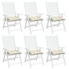 vidaXL Chair Cushions 6 pcs - Cream White 15.7"x15.7"x2.8" | Oxford Fabric | Indoor/Outdoor Furniture Cushion Set | Water-Resistant - 4 of 4