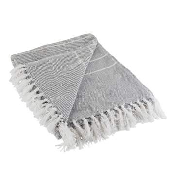 50"X60" Thin Striped Throw Blanket Gray/White - Design Imports