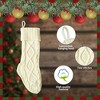 Aoibox Ivory Cable Knit Christmas Stocking 18 Inch Acrylic Fiber Holiday Decoration for Fireplace Tree 1 Pack Holds Gifts and Goodies - 4 of 4