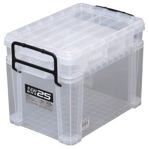 JEJ Astage Stackable Partitioned Containers Double Tier Suitable for Crafts Trinkets and Stationary with Movable dividers Large Clear - 1 of 4