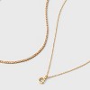 14K Gold Dipped Cubic Zirconia Initial Necklace Set 2pc - A New Day™ Gold - 3 of 3