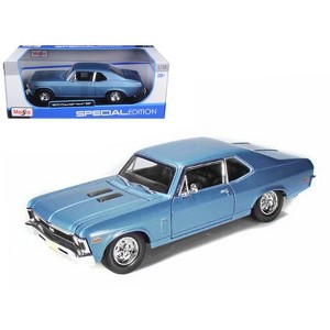 1970 Chevrolet Nova SS Coupe Blue Metallic 1/18 Diecast Model Car by Maisto - 1 of 3