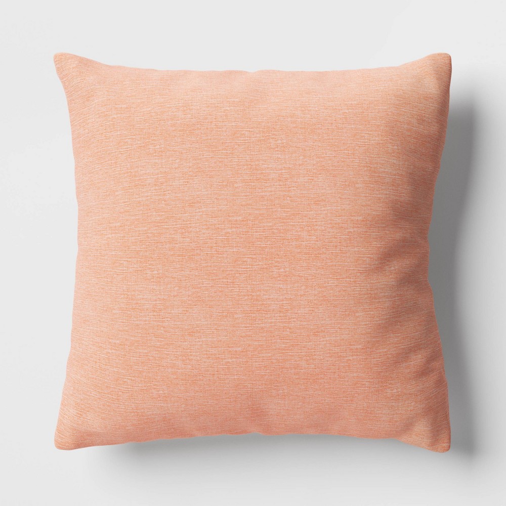 Photos - Pillow 18"x18" Solid Woven Square Outdoor Throw  Melon - Threshold™