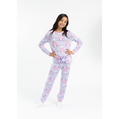 Sleep On It Girls Spiral Tie Dye Soft Hacci 2-Piece Pajama Pant Sleep Set