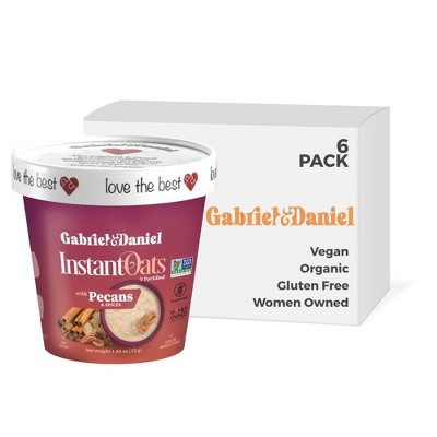Gabriel and Daniel Instant Oatmeal with Pecans & Spices – Non-GMO, Pure and Organic Gluten Free Oats – High Fiber & Protein  (Pack of 6)