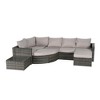 8-Piece Outdoor Patio Rattan Modular Sectional Sofa Set with Tempered Glass Coffee Table - 4 of 4