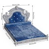 Artloge Luxury Pet Bed High-end Dutch Velvet Dog Bed Noble Pet Dog Cat Sofa Upholstered Cat Couch  with Washable Cover & Carved Headboard - 2 of 4