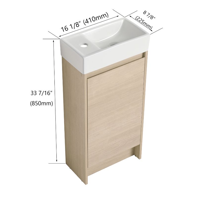 Freestanding Bathroom Vanity with Single Sink and Soft Close Door - ModernLuxe, 5 of 12