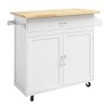 Lavish Home Rolling Kitchen Island with Spice Rack and Storage Cabinet - 2 of 4