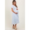 PinkBlush Light Blue Smocked Ruffle Maternity Dress - 3 of 4